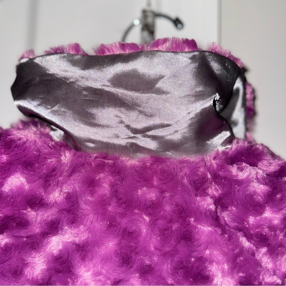 NICKELODEON Dora & Friends Girls 3T Purple Faux Fur Sparkle Jacket Coat Bows NWT - Picture 11 of 16